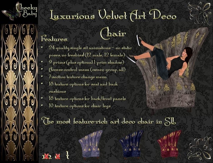Art Deco Chair V.1 Luxurious Velvet