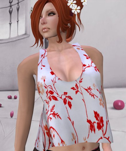 .::CM::. Mesh Tshirt top Floral Red