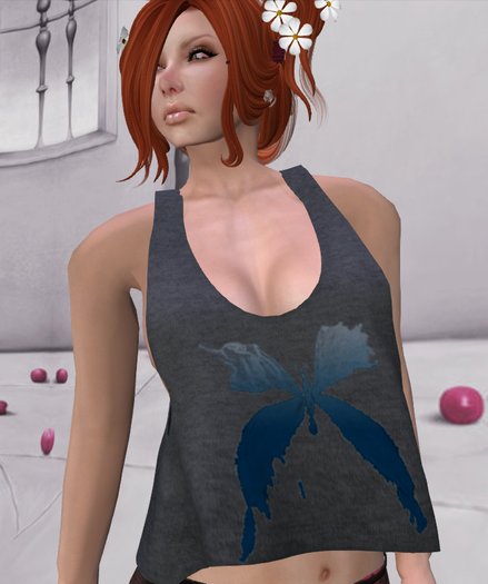 .::CM::. Mesh Tshirt top Butterfly Degrade Blue 