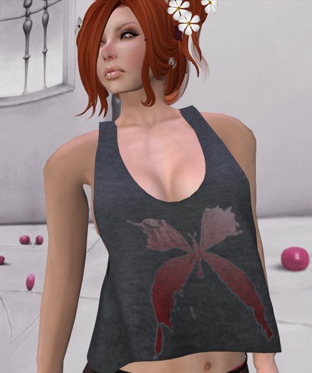 .::CM::. Mesh Tshirt top Butterfly Degrade Red 