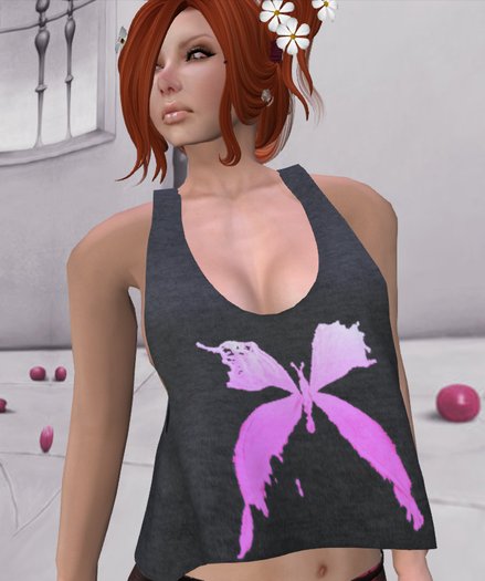 .::CM::. Mesh Tshirt top Butterfly Degrade Pink Editar