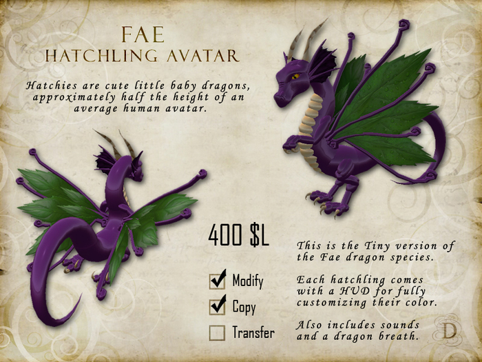 Fae Hatchling - Tiny Dragon Avatar