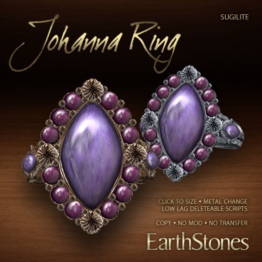 EarthStones Johanna Ring - Sugilite (BOX)