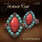 EarthStones Johanna Ring - Coral (BOX)
