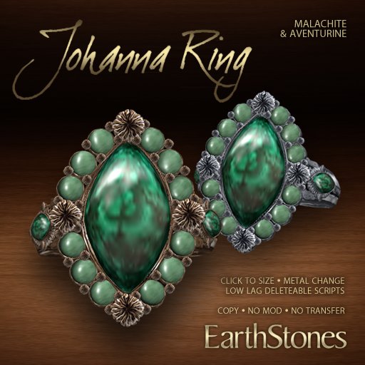 EarthStones Johanna Ring - Malachite (BOX)