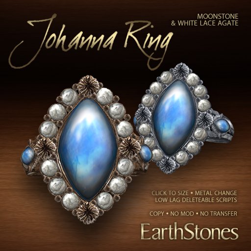 EarthStones Johanna Ring - Moonstone (BOX)