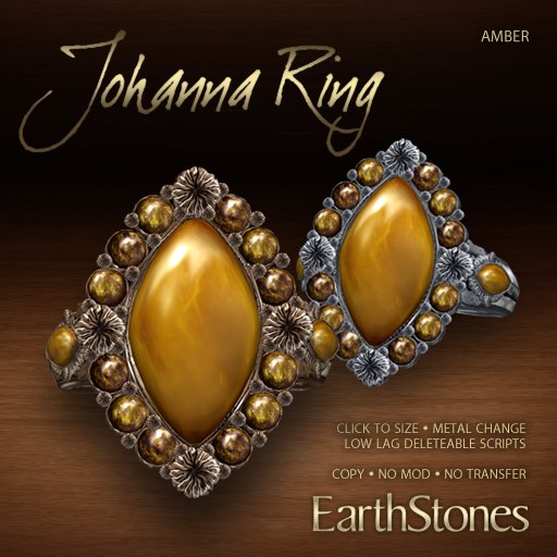 EarthStones Johanna Ring - Amber (BOX)
