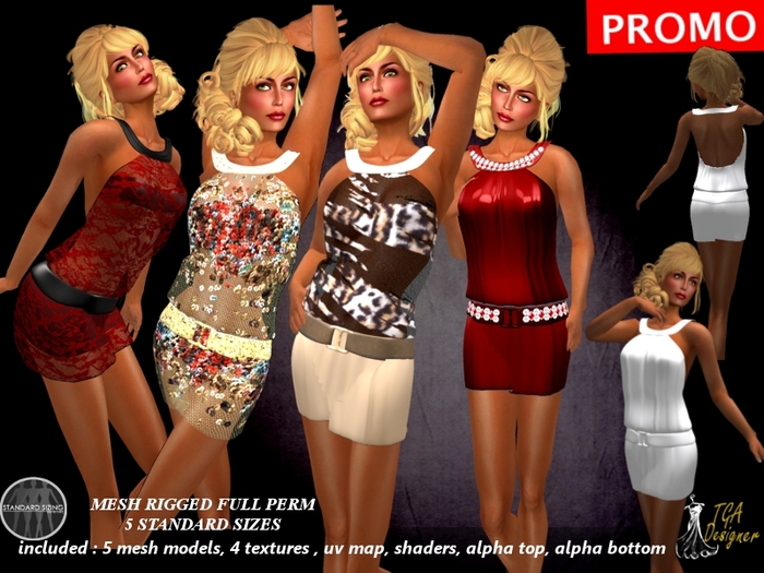 RIGGED MESH FULL PERM SEXY CLUBBER DRESS