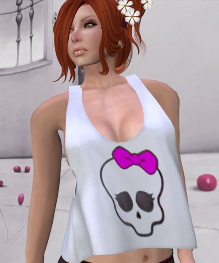 .::CM::. Mesh Tshirt top Skull White