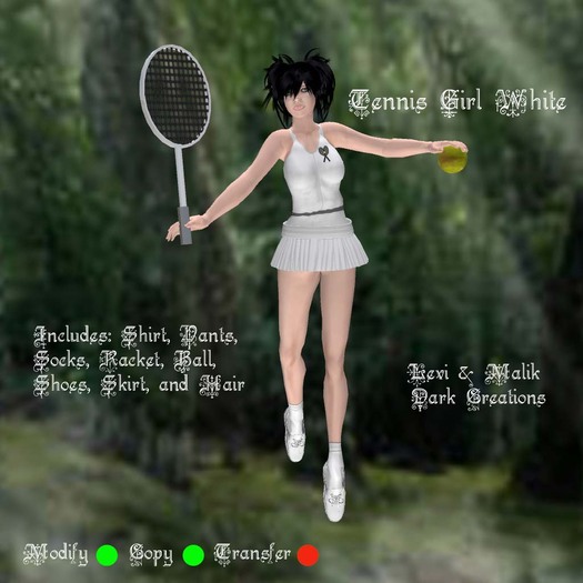 Tennis Girl White