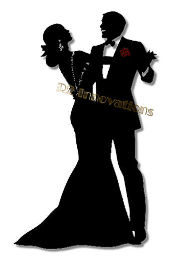 Dancing Silhouette Black Rose Lapel