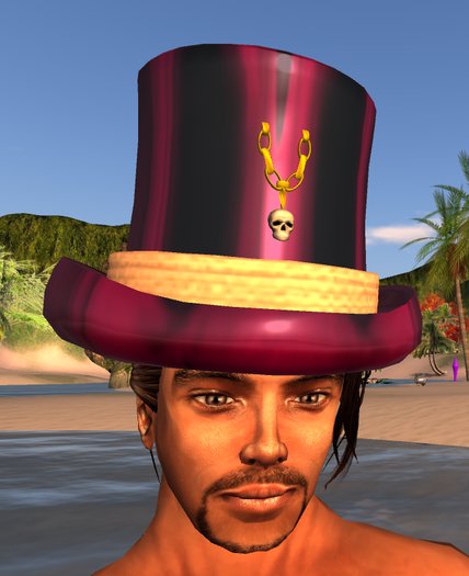 top hat - purple - skull chain 