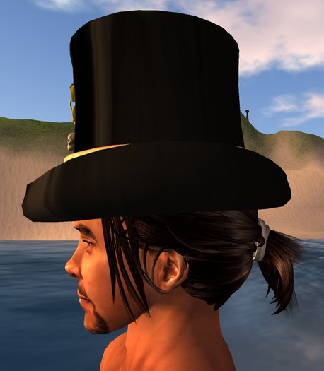 top hat - black - skull chain 
