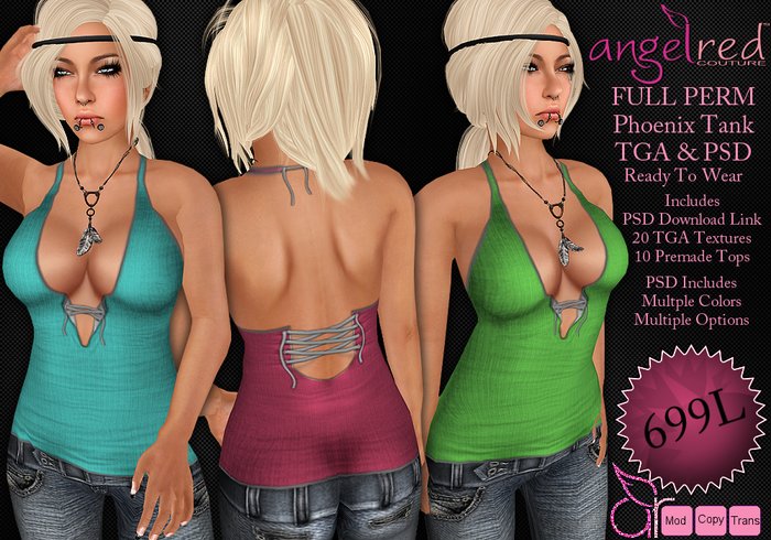 AngelRED - FULL PERM Phoenix Tank Top