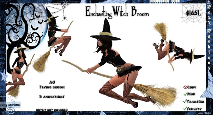 ::Foxy Fashions:: Enchanting Witch AO Flying Broom