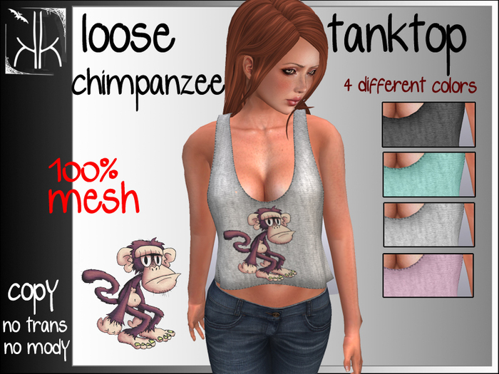 MESH - loose Tanktop - chimpanzee