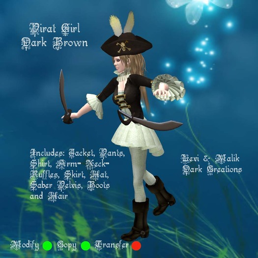 Pirat Girl Dark Brown