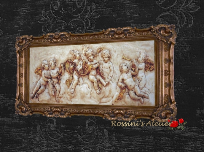 Baroque Angel  in bronze frame