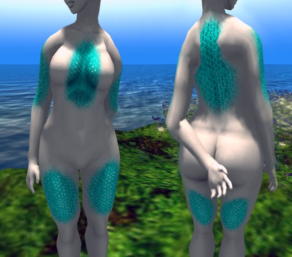 Scale-fur overlay tattoo 