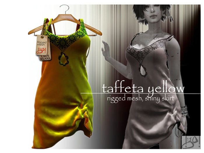 !gO! shiny skirt -yellow taffeta-