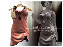 !gO! <shiny skirt> -orange satin-