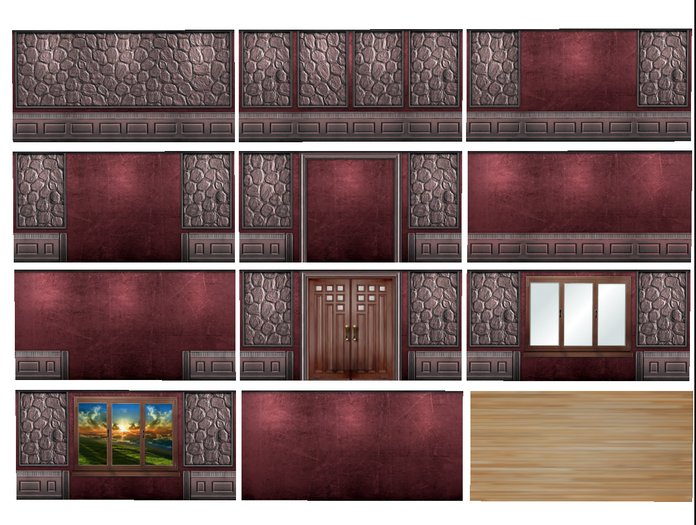 *Stone* DarkRed Wall Texture - Full Perm