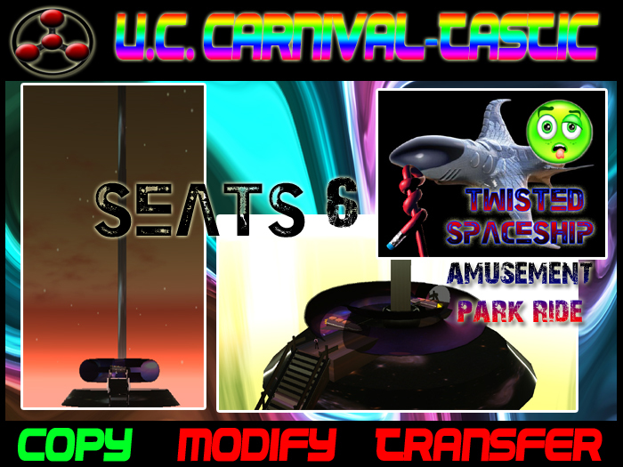 Twisted Spaceship ~ Carnival Amusement Park Style Ride ~ Seats 6