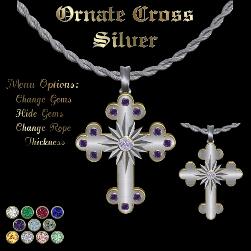 Ashira's Ornate Cross - Silver