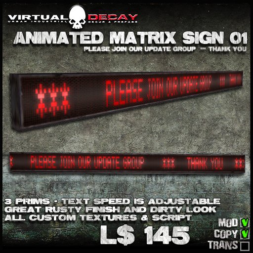 -Virtual Decay- Animated Matrix Sign 01