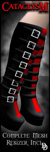 Dare Designs: Cataclysm Boots - red