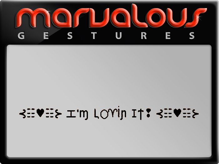 IM LOVIN IT! GESTURE