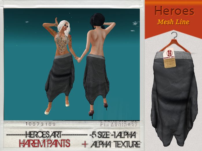 Heroes Art.- Harem Pants  Black Used Woman 