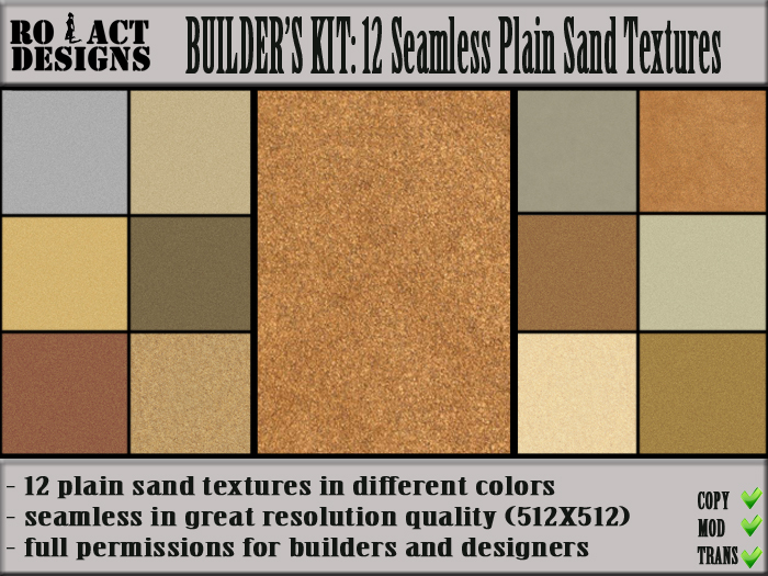 ..::RO!ACT::..DESIGNS 12 Seamless Plain Sand Textures