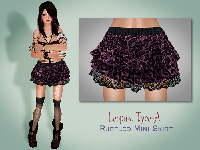 :: FZ :: Leopard Ruffled Mini Skirt-IndiPink (2Type!!!)