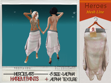 Heroes Art.- Harem Pants  White Pink Decor  Woman 