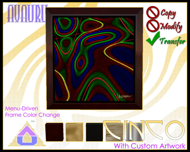 Cinco Picture Frame - Dark Abstraction