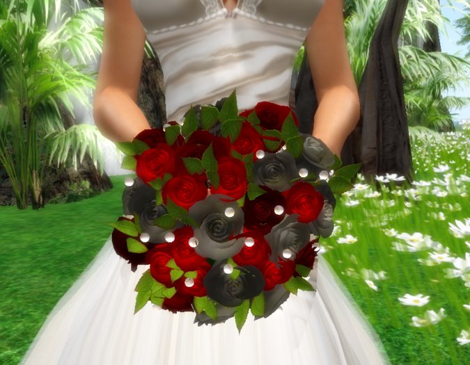 BRIDAL BOUQUET-NOIRE ROUGE PERLS