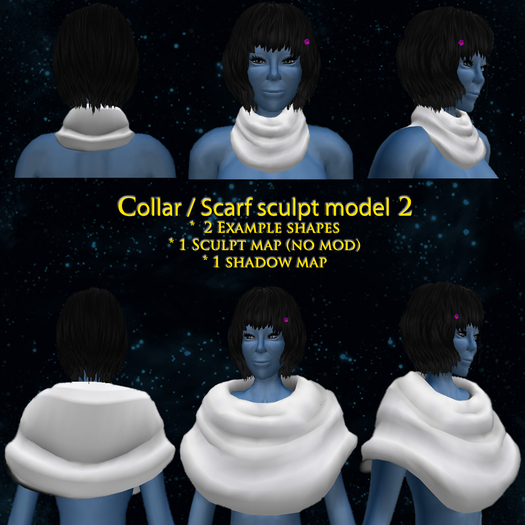 Hemdkragen / Schal sculpted Modell 2