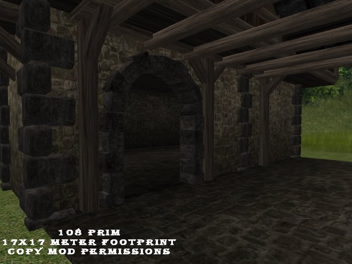 Old World Designs Rustic Cottage with workshop area. Great for a Blacksmith or weapons maker.