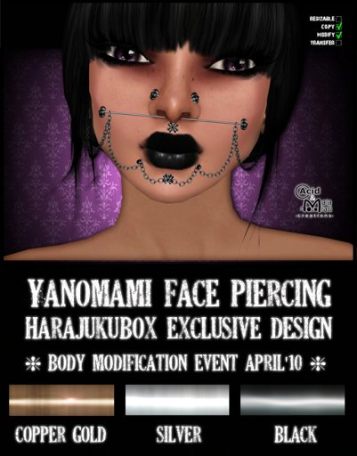.:A&M:. Yanomami Face Piercing - Copper Gold 