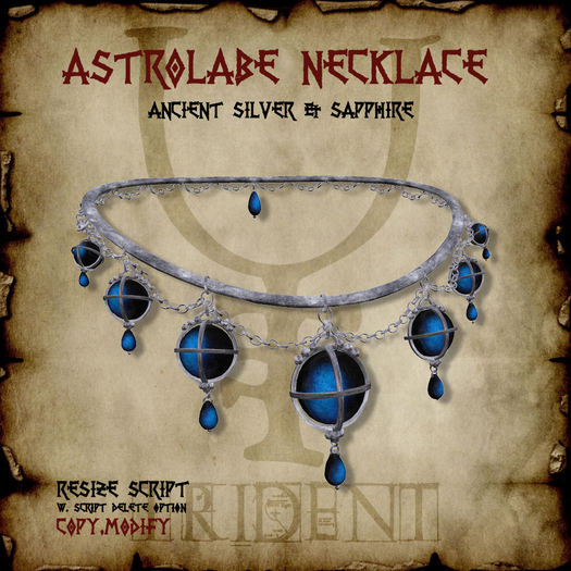 Astrolabe Necklace [Silver/Sapphire] 