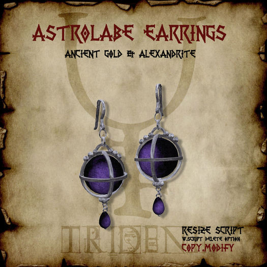 Astrolabe Earrings [Silver/Alexandrite] 