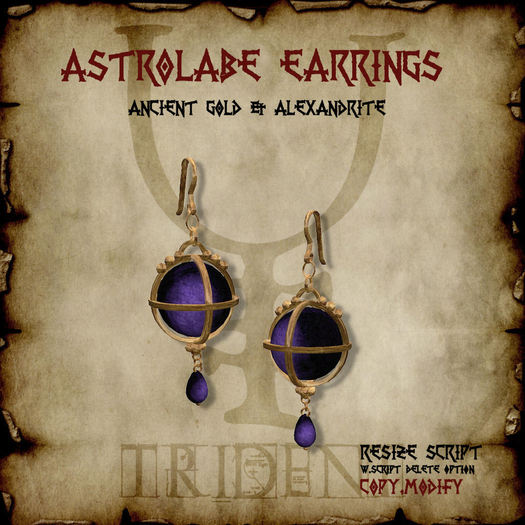 Astrolabe Earrings [Gold/Alexandrite]