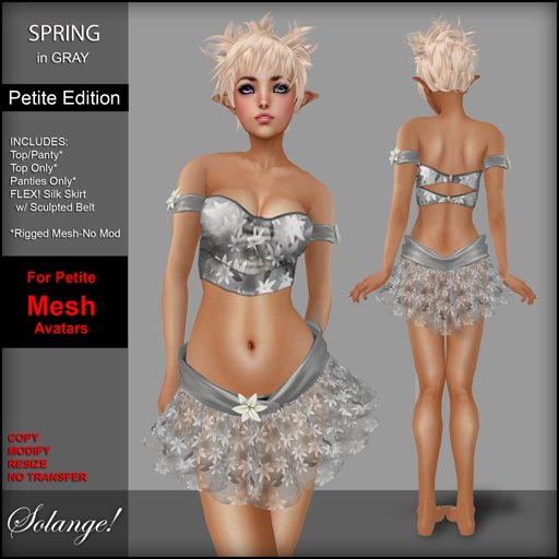 *Solange!* Petite Spring Dress - GRAY