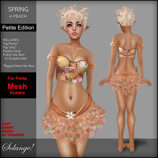 *Solange!* Petite Spring Dress - PEACH