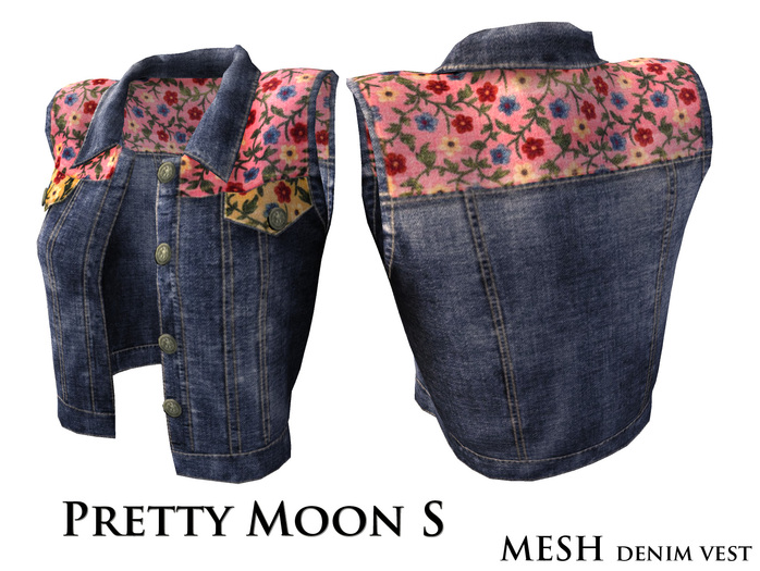 !@!PrettyMS!@!flower smell pink&yellow deep denim vest