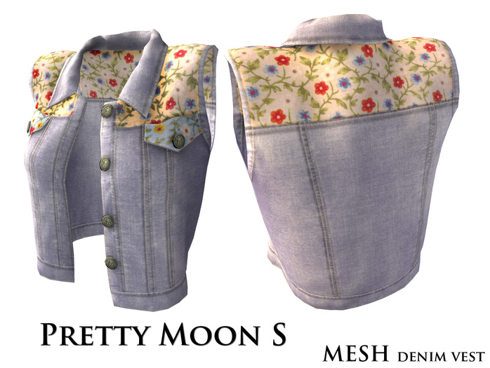 !@!PrettyMS!@!flower smell yellow&blue light denim vest