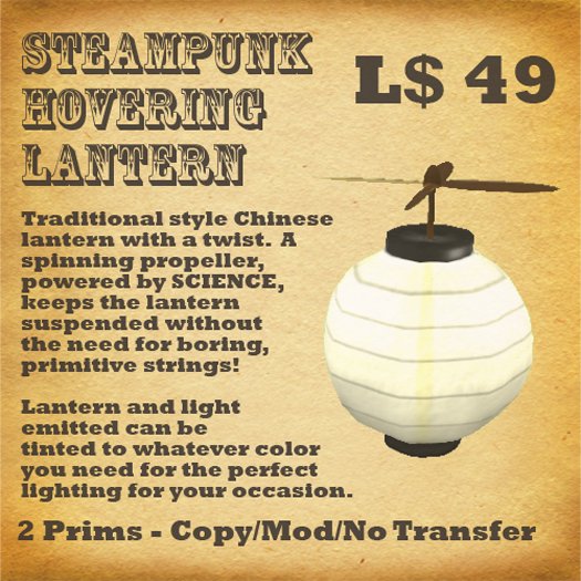 Steampunk Hovering Lantern