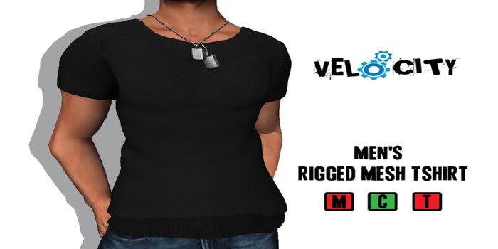 VELOCITY Men's Black Fitted Tee 