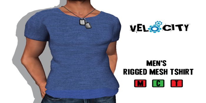 VELOCITY Men's Blue Fitted Tee 